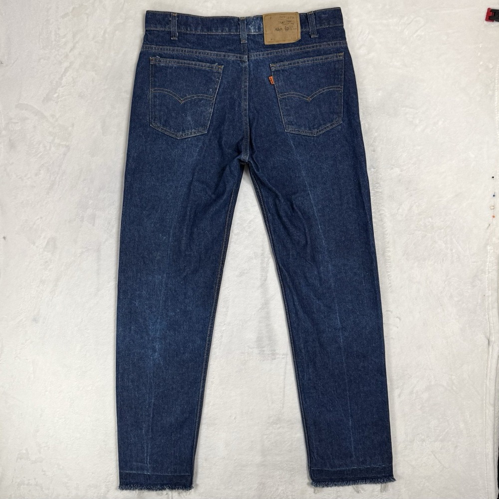 Vintage Levi's Orange Tab 505 Jeans Tag 36x32 Size 34 Dark Raw Rigid Denim USA - Picture 3 of 16